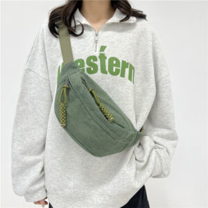 Cross-border Women’s Waist Bag, New Autumn And Winter Corduroy Casual Multi-purpose Crossbody Ladies, Versatile Outdoor