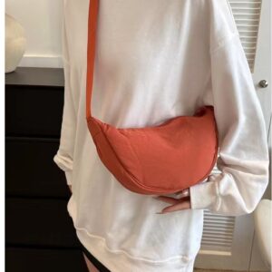 Unisex Solid Color Nylon Fanny Pack Basic Sports Dumpling Shape Zipper Waist Bag