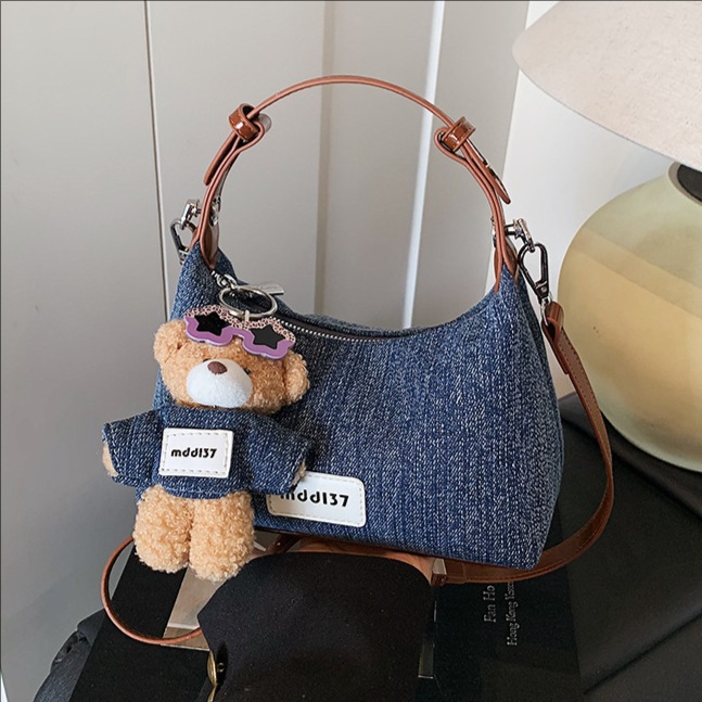 Korean Style Denim Dumpling Casual Shoulder Crossbody Bag for Women Trendy 2026 New