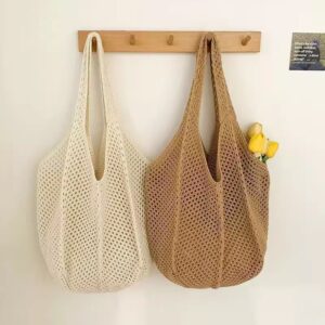 Large Capacity Woven For Women, Commuter Shoulder Tote Bag, New Summer Trend Korean Vacation Knitted Bag