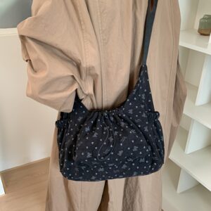 Women Leopard Print Ruched Drawstring Hobo Bag Adjustable Wide Strap Vintage Casual Large Capacity Underarm Shoulder