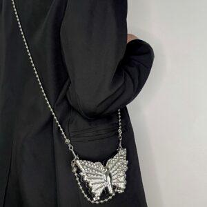 2026 Cross-Border Hot-Selling European And American Style With Rhinestone Decoration, Butterfly-Shaped Bag, High-End