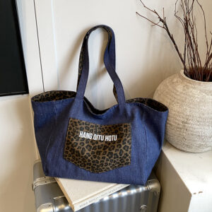 Korean Dongdaemun Leopard Print Tote 2026 New Model High-end Double-sided Mommy Winter Shoulder Bag Trendy