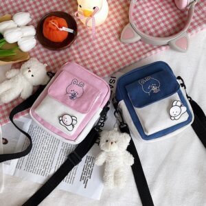 Color-Block Small Square 2026 New Women’s Korean Fashion Sweet Crossbody Internet Celebrity Bag Coin Purse