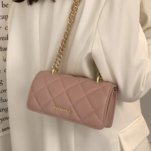 Women’s Stylish Quilted Chain Shoulder – Elegant Small Crossbody Purse With Detachable Strap For Daily Use Messenger Bag