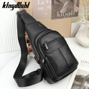 Men’s Stylish Portable Backpack High Quality Lychee Pattern Design Casual Wear Young Men