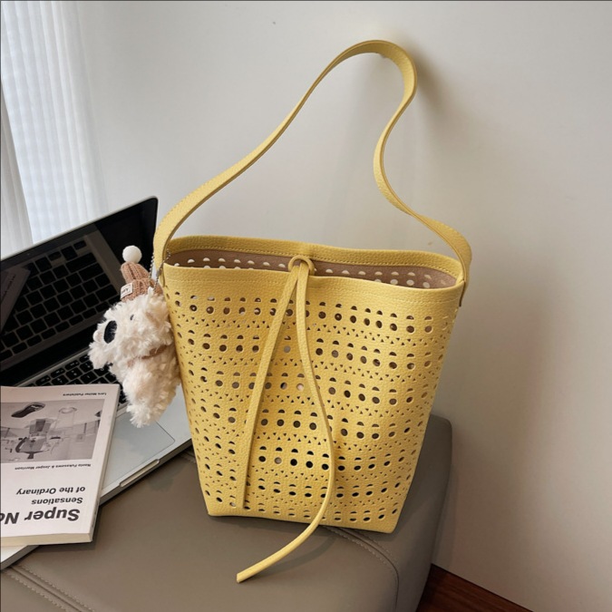 Women's Crossbody Cute Unique Hollow Design Shoulder Underarm Bucket Bag Summer Style Trendy Handbag - Image 2