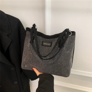 Shiny Diamond Large Capacity Tote For Women 2026 New Korean Version College Student Shoulder Commuting Style Bag