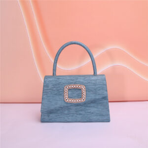 Unique Design Oblique Flap Handbag PU Material Square Inlaid Diamond Jewelry Personality