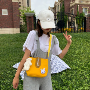 Summer New Canvas For Women Korean Style Cute Girl Shoulder Ins Crossbody Small Square Bag