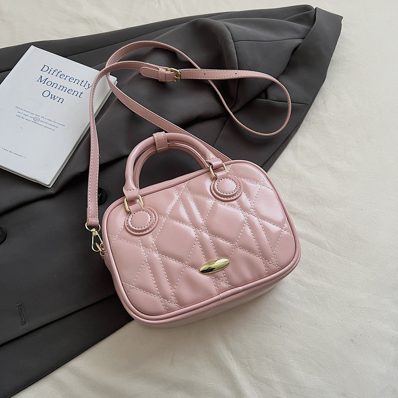 Minimalist Tote – Miu-Inspired Soft PU Shoulder Bag With Detachable Charm, Spacious Work & Travel Organizer - Image 14