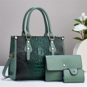 Women’s Stylish Crocodile Pattern Handbag High-Grade PU Leather Shoulder Crossbody For Commuting And Shopping
