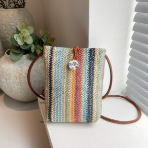 Summer Beach Vacation Straw Woven For Women 2026 New Versatile Crossbody Super Popular Mini Phone Bag