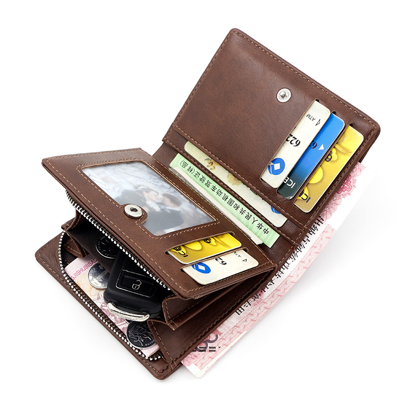 Korean Style Casual Men's Short Vertical Multi-Card Slot Business Zipper Key Wallet Mini Coin Purse - Image 4