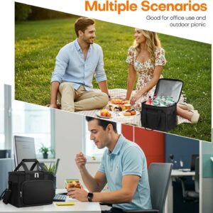 Insulated Lunch Bag Men & Women, 15L Large Capacity, Leakproof Soft Cooler Bag, Perfect For Work, Picnic, Travel