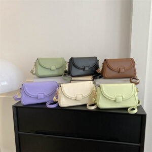 solid Color This Year’s Popular Fashion Female Temperament Saddle Shoulder Messenger Bag
