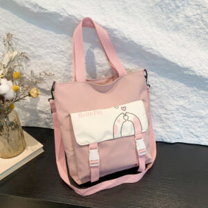 Korean Style Fashion Color-Block Handbag For Women 2026 Summer New Large Capacity Versatile Shoulder Commuter Trendy
