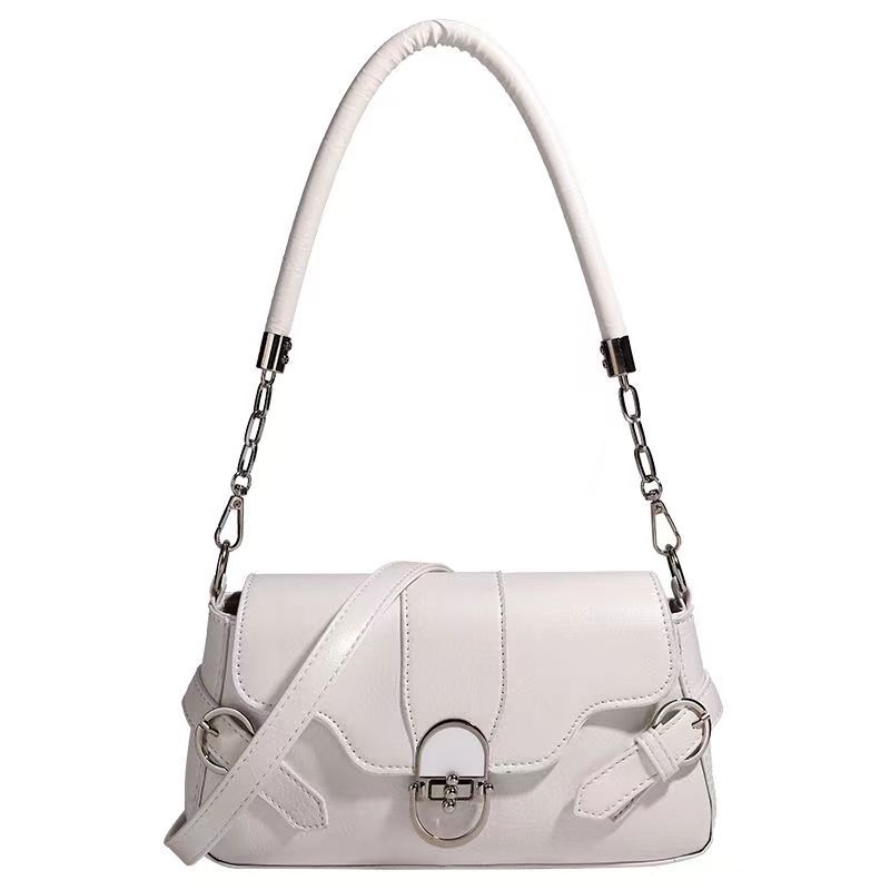 Sweet Pink Quilted Buckle Shoulder Bag Ladies Fashion Versatile Commute Crossbody Purse - Image 5