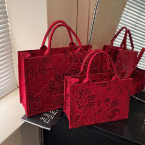 Chinese-style Embroidered Handbag For Women, 2026 New Model, Red Large-capacity Tote Bag, Wedding Gift, Bridal Bag