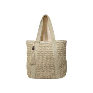 Popular Women’s Are Simple And Large-capacity Lightweight Buckets, Beach , Trendy Straw Woven New Portable Shoulder