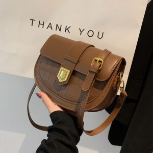 Trendy Bags This Year 2026 New Fashion Stone Pattern Shoulder For Women High-end Stylish Crossbody Versatile Saddle Bag