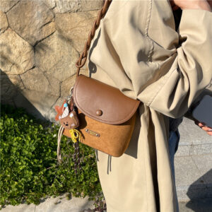 Fashionable Versatile Shoulder And Crossbody Bag, Niche High-end Vintage For Women, 2026 New Season Frosted Bucket Small