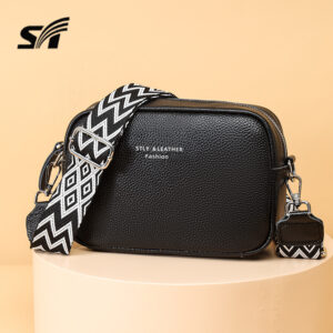 New style messenger for women, versatile fashion, hot selling genuine leather ladies bag, wide shoulder strap, mobile
