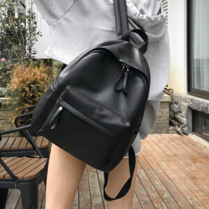 2026 Summer New Women’s Bag Korean Version Harajuku High School Student Fashion PU Leather Solid Color Campus Backpack