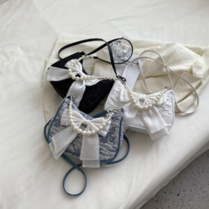 High-quality Niche Bow For Women, Summer 2026 New Trendy Fashion Pearl Underarm Bag, Versatile Shoulder Bag