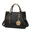 Black leopard print single bag