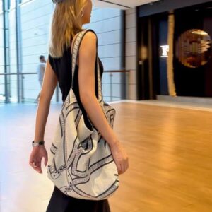 This Year’s Trend High-Quality Fashionable Pony Canvas Totem Linen Print Tote Commuter Large Capacity Single Bag