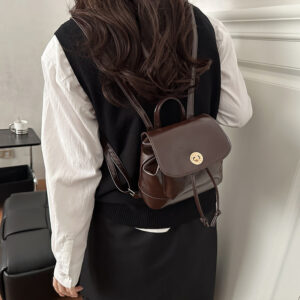 Women’s B Korean Version Simple New Autumn Winter Retro Mini Backpack Versatile For Commuting And Travel Fashion