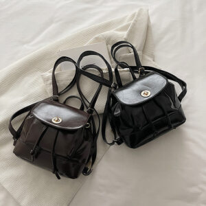 Women’s B Korean Version Simple New Autumn Winter Retro Mini Backpack Versatile For Commuting And Travel Fashion