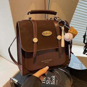 High End Women’s Buckle Backpack Fashionable Crossbody Bag Retro Versatile Shoulder Handbag Style