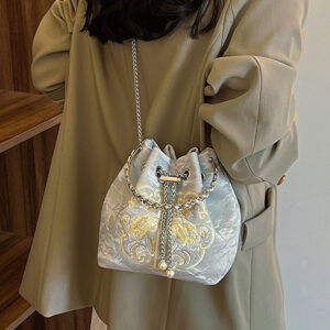 Chinese-style Handbag For Women, 2026 Summer New Model, National-style Embroidered Fashion Bucket Bag, Versatile