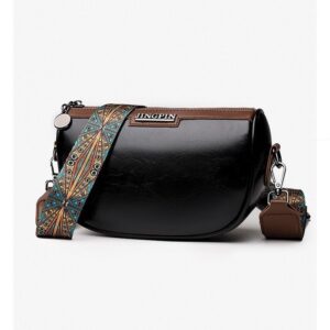 Crossbody texture versatile retro trendy fashion saddle bag 2026 new shiny single shoulder women’s small backpack