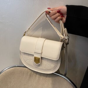 Trendy Bags This Year 2026 New Fashion Stone Pattern Shoulder For Women High-end Stylish Crossbody Versatile Saddle Bag