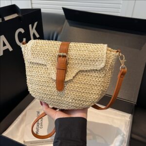Spring And Summer Trendy Woven Straw Bags For Women 2026 New Model Holiday Beach Versatile Crossbody Simple Shoulder Bag