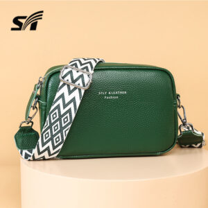 New style messenger for women, versatile fashion, hot selling genuine leather ladies bag, wide shoulder strap, mobile