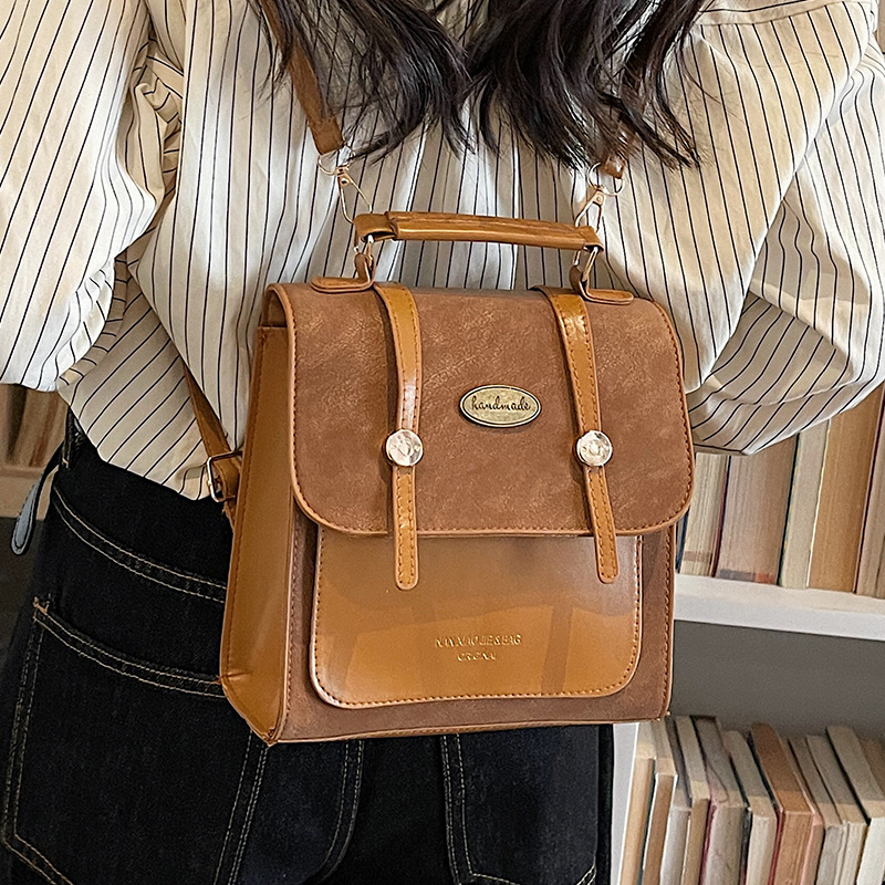 High End Women's Buckle Backpack Fashionable Crossbody Bag Retro Versatile Shoulder Handbag Style - Image 12