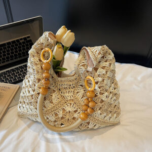 Summer Trend Straw For Women 2026 New Fashion Exquisite Hollow Handbag Shoulder Beach Vacation Tote Bag