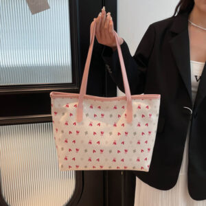 2026 New Fresh And Sweet Floral Lare Capacity Women’s Fashionable Textured Trendy Personality Commuter Tote Shoulder