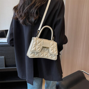 Textured bags 2026 spring and summer fashion popular versatile simple embossed commuting single shoulder crossbody