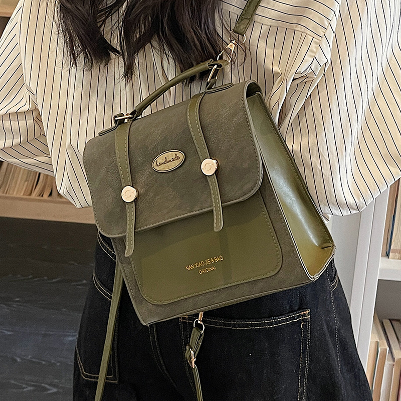 High End Women's Buckle Backpack Fashionable Crossbody Bag Retro Versatile Shoulder Handbag Style - Image 6