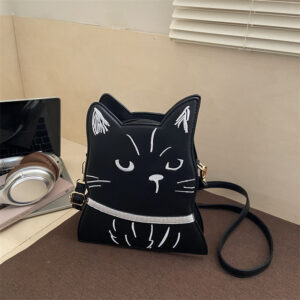 Cute Little Cat 2026 New European And American Halloween Funny Crossbody For Women Versatile Single Shoulder Small Round