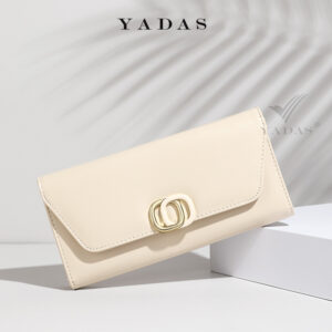 YADAS New Women’s Wallet Source Manufacturer Double Circle Hardware Coin Bag PU Long Tri-fold Popular Versatile Handbag
