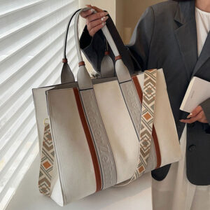 New Retro Women’s Handbag Large Capacity Shoulder Crossbody Color Block Tote Bag Trendy Luggage And Bags