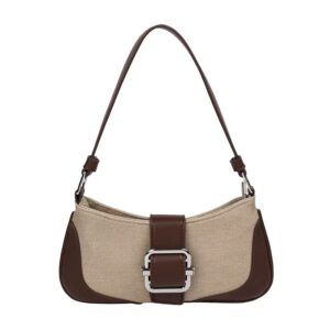 Retro armpit high-end splicing baguette niche design autumn new temperament shoulder bag ins female fashion