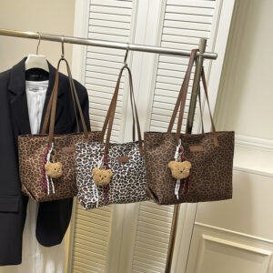 European And American Fashion Leopard Print Handbag, Trendy Versatile Shoulder Bag, Large Capacity Ins Casual Women’s