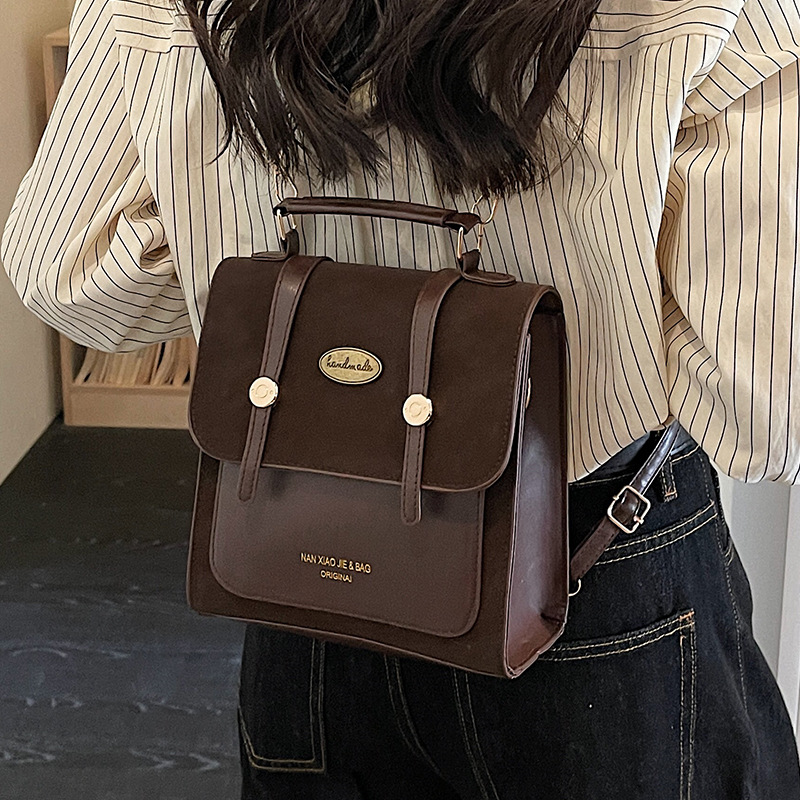 High End Women's Buckle Backpack Fashionable Crossbody Bag Retro Versatile Shoulder Handbag Style - Image 8